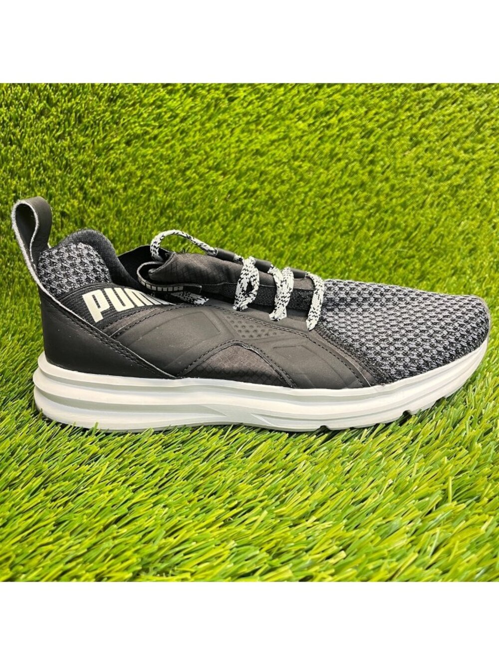 Puma Enzo Terrain Womens Size 7 Black White Athletic Running Shoes Sneakers
